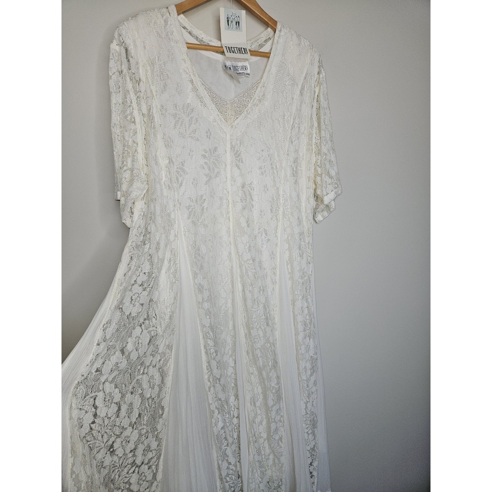 Vintage Together Cream Lace Maxi Dress 20 Ethereal Boho Fairy Whimsical Feminine